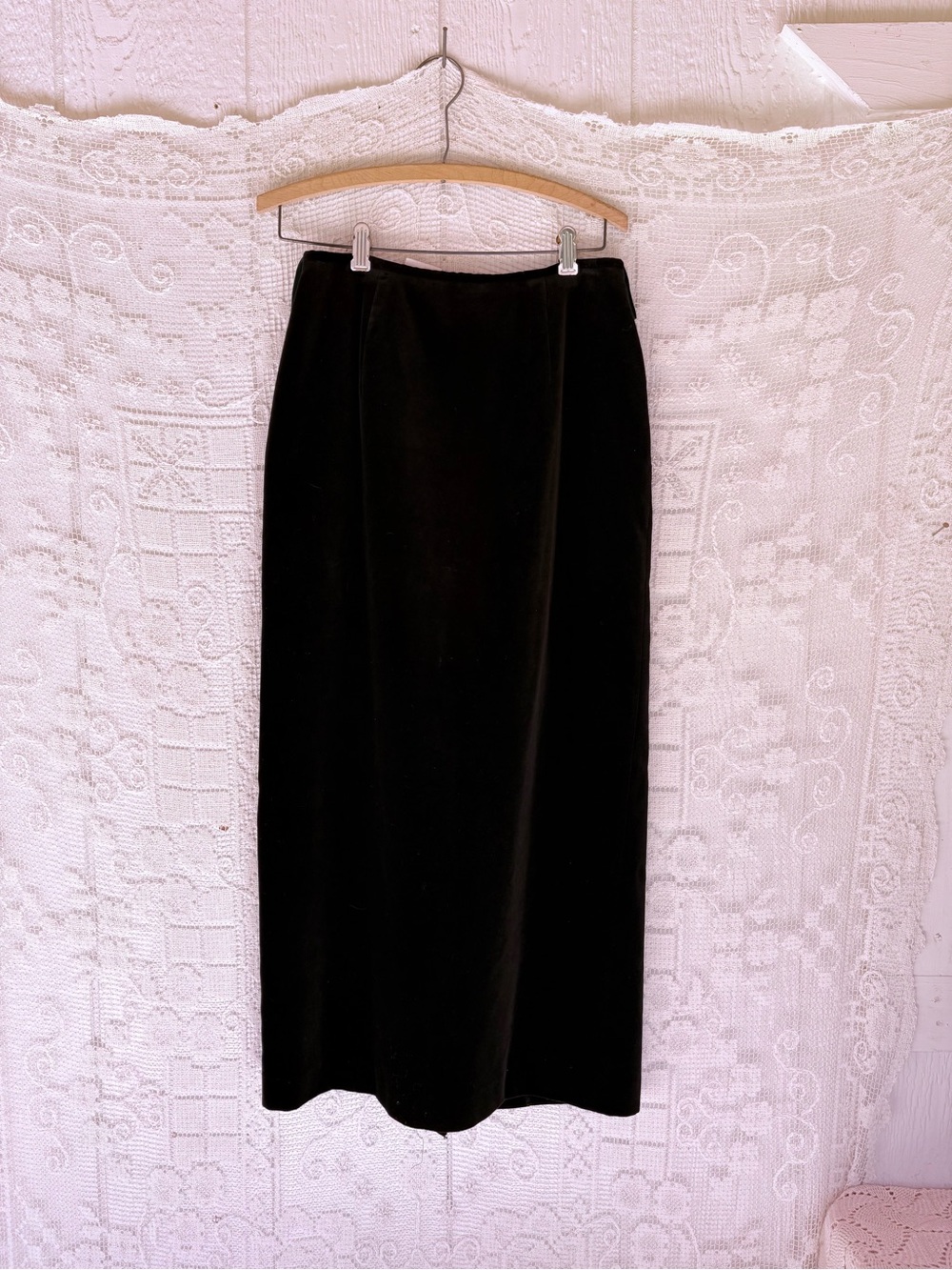 Vintage Laura Ashley Black Velvet Skirt
